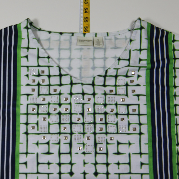 ZENERGY Chico's Blouse Top Size 2 - Picture 4 of 6